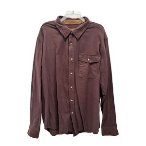 CQR Flannel Shirt Mens XL Brown 100% Cotton Outdoor Workwear Classic Casual‎